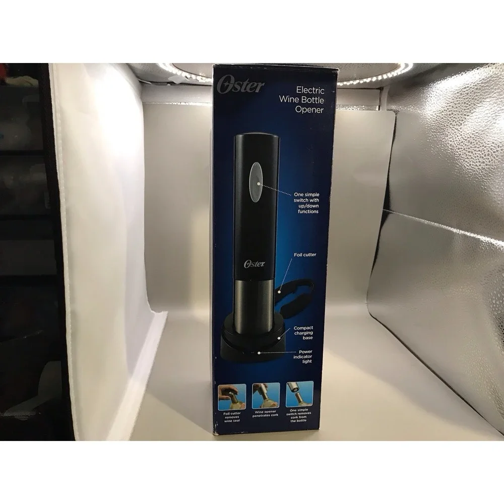 Oster Electric Wine Bottle Opener New‎ In Box Tested And Works Black Foil Cutter
